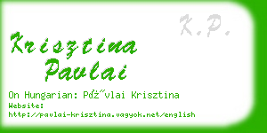 krisztina pavlai business card